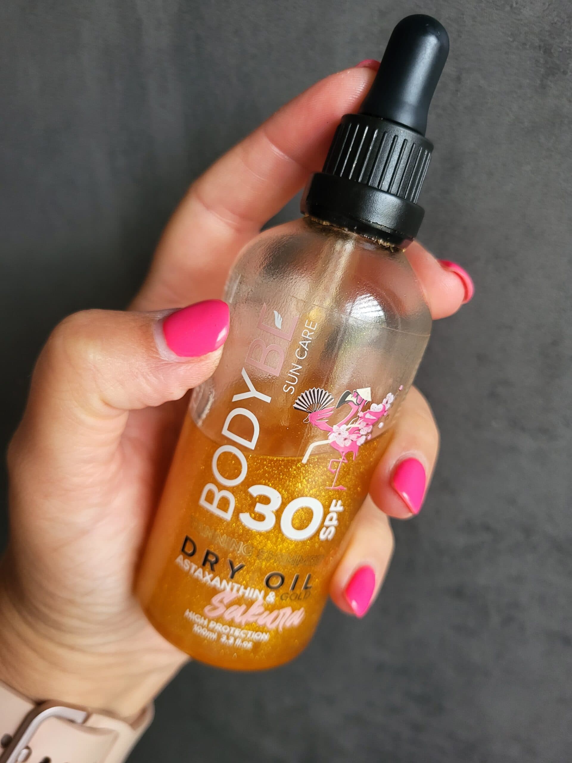 Evča - ASTAXANTHIN DRY GOLDEN TANNING OIL SPF 30 – Suchý zlatý opalovací olej – Sakura – 100ml